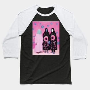 Weird Pink Ghoul Art - Unusual Weirdcore  Illustration Baseball T-Shirt